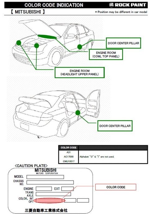 振通油漆公司 日本rock原裝汽車烤漆補漆diy 三菱車款lancer 色號la 清泉綠100g Yahoo奇摩拍賣