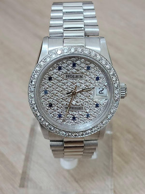 鑫泰典精品 勞力士 ROLEX 68279 滿天星 中型錶 十鑽 白K金 女錶 貴婦錶