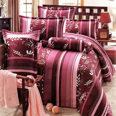 雙人涼被床包組100%精梳棉-流線風采-台灣製 Homian 賀眠寢飾