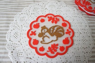 【36號日本雜貨直營】日本帶回可愛立體松鼠圖樣 杯墊