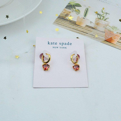 全館免運 Kate Spade 紅色水晶鑲嵌可愛甜美蘋果精致水果耳環耳飾 可開發票
