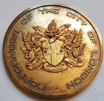 英國鍍金銀章1973 UK London Bridge Medal Gold gilded Silver Medal.