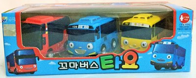韓國TAYO小巴士汽車(3件組) 轉動發條後玩具小汽車會移動