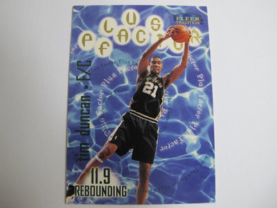~ Tim Duncan ~1998年Fleer 石佛/提姆·鄧肯 名人堂/NBA球星 球員卡