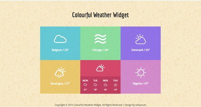 Colourful Weather Widget 響應式網頁模板、HTML5+CSS3、網頁特效  #02037A