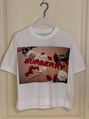 全新超美 Burberry  logo-print cotton 短版 T-shirt 14Y 現貨一件