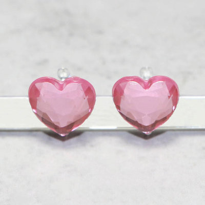 浪漫派飾品 G1998 粉紅色愛心 夾式耳環 矽膠耳環 無耳洞專用