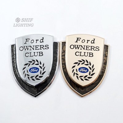 1 x 金屬福特Ford Owners Club汽車改裝車標車尾車身車貼車標尾標FORD徽標福特車友會