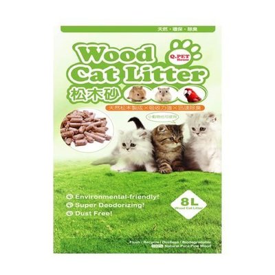 【阿肥寵物生活】Q.PET Wood Cat Litter 松木砂 8L (約4KG)