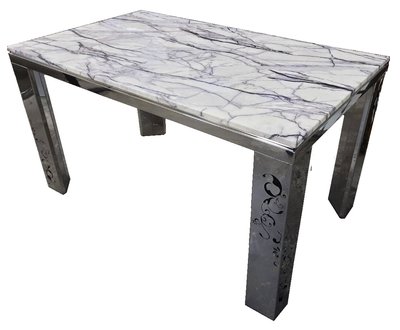 【風禾家具】 A01-T099A@《限量出清》紫羅蘭石面4.5尺餐桌【台中市區免運送到家】大理石 不鏽鋼腳座 特價 傢俱