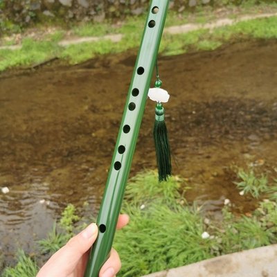 下殺-樂器一節綠色笛子初學練吹苦竹橫笛古風優雅學生竹笛~特賣