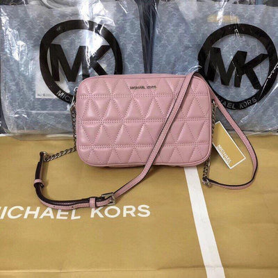 熱賣精選現貨促銷 美國代購MICHAEL KORS MK包  新款粉色菱格小方包  輕奢時尚 明星同款