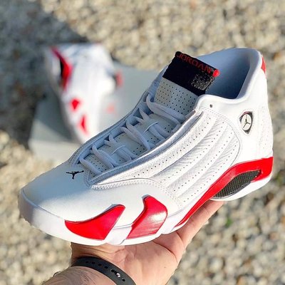 Air Jordan 14 “Rip Hamilton” 白紅 喬丹 皮革 時尚 短筒 籃球鞋 487471-100男鞋