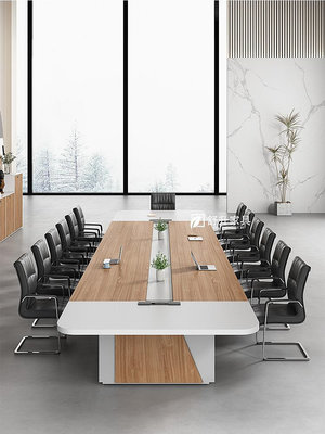 會議桌大型會議桌簡約現代長桌圓角創意辦公桌培訓桌椅組合長方形會議室