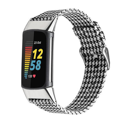 手錶帶fitbit charge 5 智能手錶錶帶 charge5新款帆布錶帶
