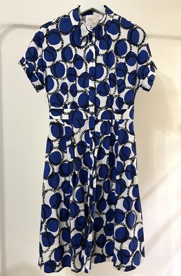 紐約時尚 KATE SPADE～ 藍白夏日度假風格棉質印花洋裝  限量8碼ㄧ