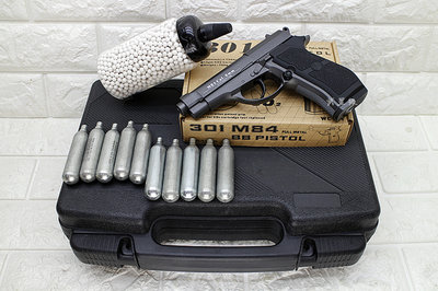 台南 武星級 WG 301 M84 貝瑞塔 手槍 CO2槍 優惠組E ( 小92獵豹M9 CO2直壓槍BB槍BB彈玩具槍