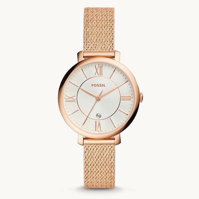 歐美FOSSIL手錶不銹銹鋼網狀錶帶玫瑰金簡約休閒時尚石英防水女錶