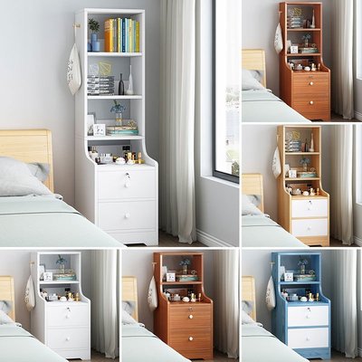 【現貨】床頭柜置物架書架簡約現代臥室云梯床邊儲物柜創意多功能收納柜子