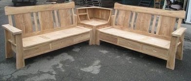 幸福家實木傢俱 日式L型柚木沙發組,價格包含:2組3人座+轉角茶几(不含座墊),實木沙發組, (SOFA JAPAN)
