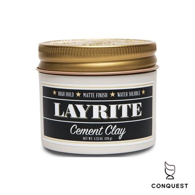 【 CONQUEST 】Layrite Cement Clay 黑女郎 咖啡女郎 髮泥 髮油 髮蠟 水洗式配方 手撥油頭
