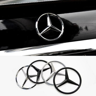 直出熱銷 適用於賓士 Benz A級B級C級E級S級C200 E260 S350L後尾箱星標車標尾標三叉標誌 ABS材質 三色可選