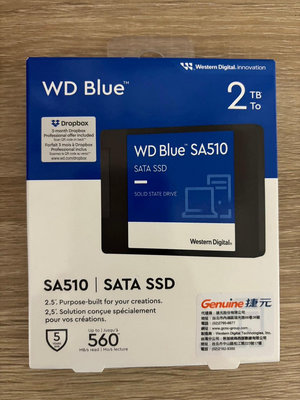 假日促銷價!! ~ WD SA510 2TB ~  2.5吋 SATA SSD 固態硬碟 WDS200T3B0A 桌機 筆電 升級 大容量 2TB SSD 2T