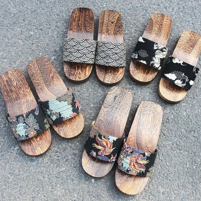 熱銷 一字包頭男日式日本中國風男士男式木屐拖鞋平底高跟夏季木頭拖鞋
