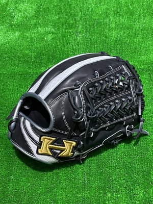 棒球世界全新Hi-Gold硬式牛皮棒壘球內野手L7網狀檔手套特價黑白配色11.75吋