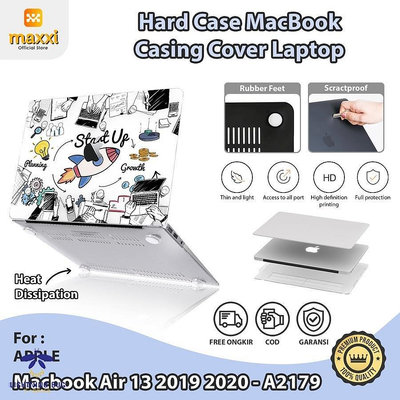 Macbook Air 13 2019 2020 硬殼外殼筆記本電腦保護套皮膚防刮套, 帶橡膠腳的全面保護散熱高清印刷色