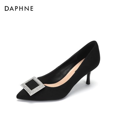 熱銷 Daphne/達芙妮新款尖頭婚宴高跟鞋時尚方扣鉆飾單鞋女
