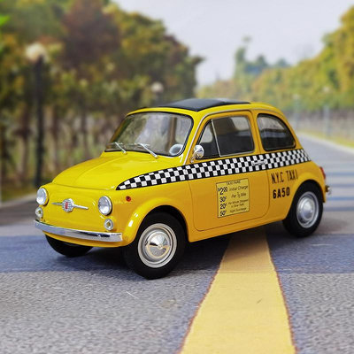 模型車 Solido 1: 18菲亞特出租車Fiat 500 Taxi NYC 1965年汽車模型車模