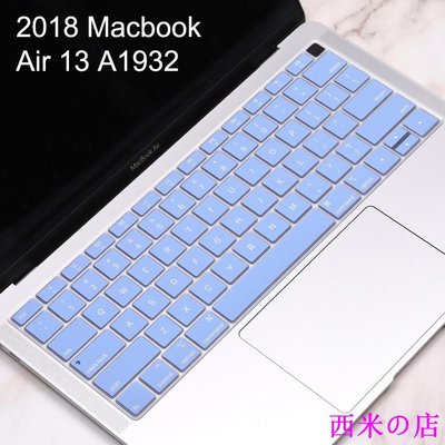 西米の店英文彩色鍵盤膜 Macbook Air 13 A1932 2018 2019矽膠保護膜 保護貼 鍵盤貼