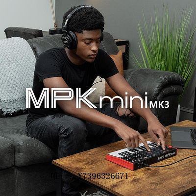 詩佳影音AKAI/雅佳MPK MINI MK3 2便攜MIDI鍵盤作曲編曲制作打擊墊控制器影音設備