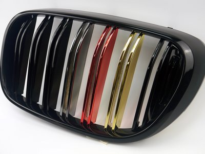 BMW G11 G12/水箱護罩/亮黑/雙槓/電鍍/三色/水柵/豬鼻子/鼻頭/水箱罩/M款/德國/M sport