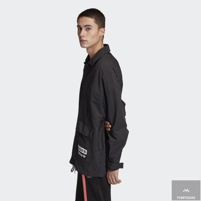 【Fashion™潮牌購】Adidas Jacket 愛迪達 教練外套 黑色 大口袋 男款 FM2232