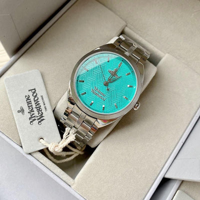 VIVIENNE WESTWOOD The Mews 藍綠色錶盤 銀色不鏽鋼錶帶 石英 女士手錶 VV281TQSL