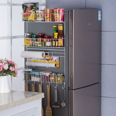 熱銷 冰箱置物架掛架側壁架冰箱側邊多用途收納架側面保鮮膜調味架掛鉤