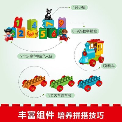 玩具火車LEGO樂高得寶系列10847數字火車大顆粒寶寶拼裝兒童積木玩具開心購 促銷 新品
