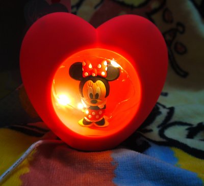 正版﹝Disney﹞授權※Mickey Mouse米老鼠/米奇※【米妮心型造型】USB LED小夜燈