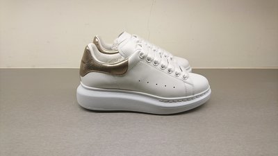 [全新真品代購] Alexander McQueen 玫瑰金 白色皮革 厚底鞋 / 白鞋 (AMQ)