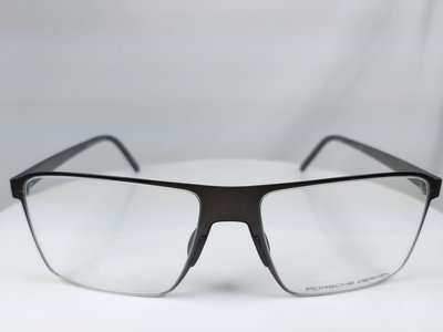 『逢甲眼鏡』PORSCHE DESIGN鏡框 全新正品 銀色方框 透明灰鏡腳 【P8309 A】