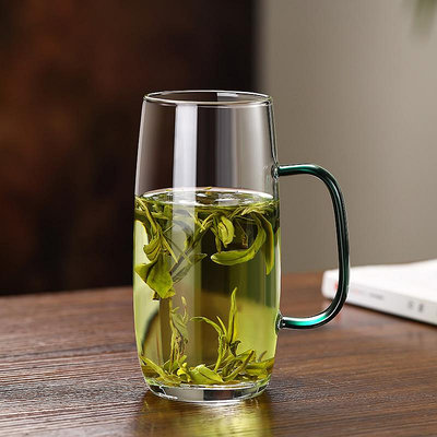 玻璃杯高硼硅家用透明泡茶杯子耐高溫水杯男士喝水杯辦公室綠茶杯