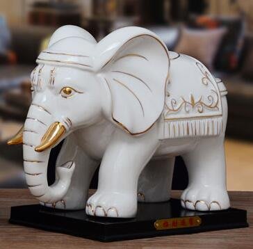 4905A 歐式陶瓷描金大象擺件 招財進寶象擺飾聚財吉象裝飾品開業禮物