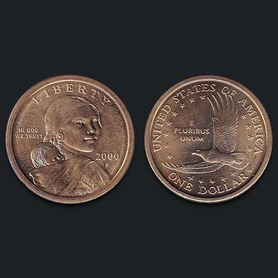 【熱賣精選】【美洲】 美國薩卡加維1元紀念幣 2000年 飛鷹版 外國硬幣