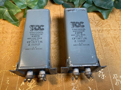 英國TCC 4uf 600v油浸油罐大瓷頭濾波膽機發燒電容31905
