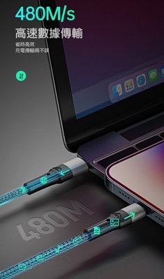 DUZZONA USB to Type-C+Micro+Lightning A4 三合一數據線(100W)(1.3M)