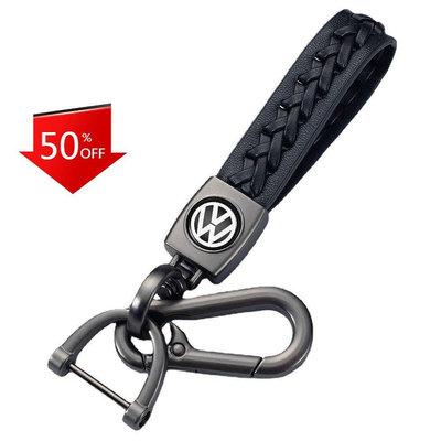 新款推薦 現貨 皮質編織鑰匙繩扣 適用於VW福斯Polo golf Vento Passat Tiguan T4 T5