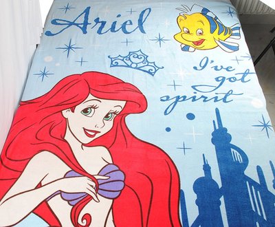 [現貨]迪士尼公主 美人魚 愛麗兒 Ariel 純棉 吸水透氣 毛巾被 夏季薄款 大毛巾毯 加大浴巾 蓋毯 交換生日禮物