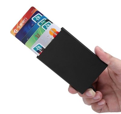 名片夾 高質感防盜刷鋁合金自動名片卡夾 防盜刷鋁合自動名片卡夾X1
